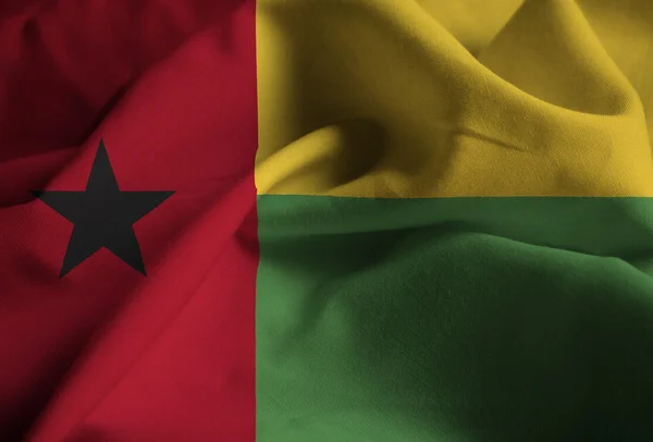 A Bissau-guineai zászló, a Bissau-guineai zászló szélfúvása — Stock Fotó