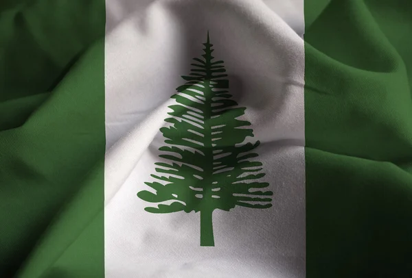 Closeup of Ruffled Norfolk Island Flag, Norfolk Island Flag — Stock Photo, Image