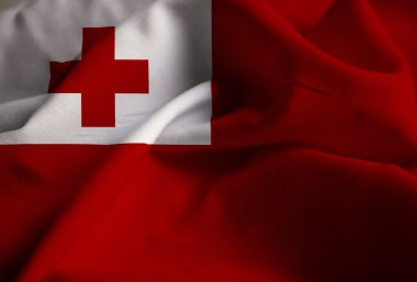 Rüzgarda karıştırdı Tonga bayrak, Tonga bayrak closeup