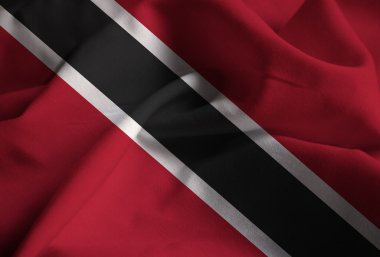 Fırfır yakalı Trinidad ve Tobago bayrak closeup