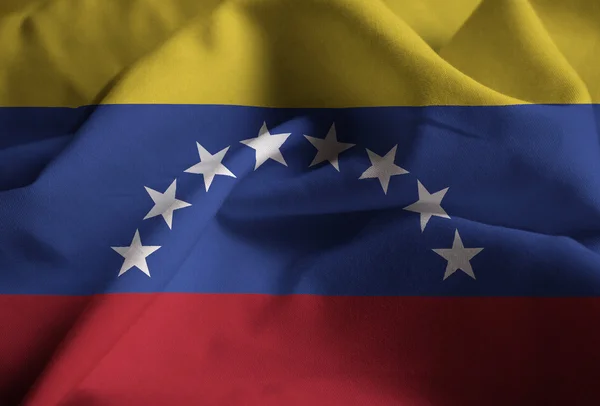 Closeup of Ruffled Venezuela Flag, Venezuela  Flag