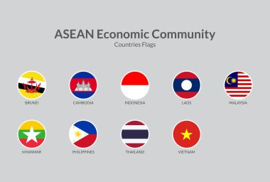 ASEAN Ekonomik Topluluk ülkeleri bayrak koleksiyonu