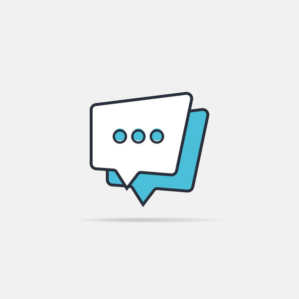 Typing in a chat bubble icon, comment sign symbol