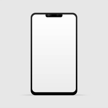 Boş ekranlı cep telefonu. Düz stil vektör akıllı telefon. Gerçekçi akıllı telefon modeli
