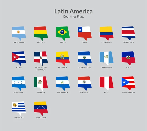 Colección Iconos Bandera Países Latinoamericanos — Archivo Imágenes Vectoriales