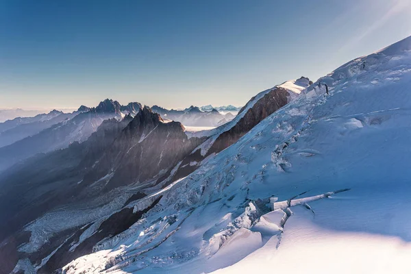 Aiguille Midi Dal Rifugio Gouter Immagini Stock Royalty Free