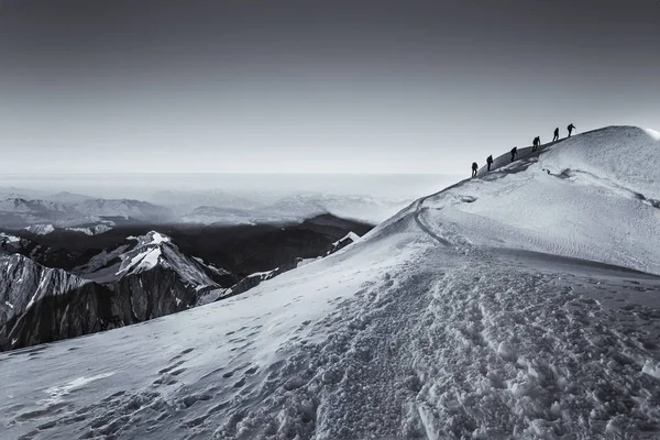 Mont Blanc Için Giden Insanlar Telifsiz Stok Fotoğraflar