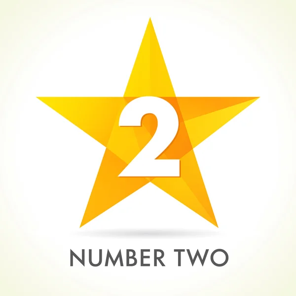 Number two star logo — Stock Vector