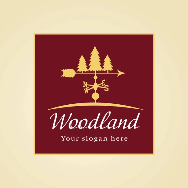 Holz Land Vektor Logo. — Stockvektor
