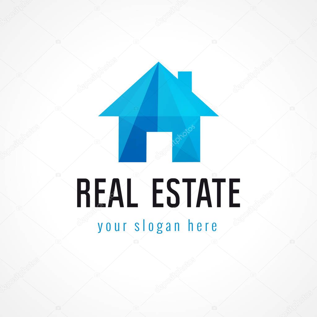 House for sale. Property agency, building, insurance, buying, investment, constructing, repair, cleaning, cottages business. Country home architectural sign, crumpled paper.