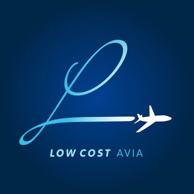 L harfi düşük maliyetli hava şirket logosu