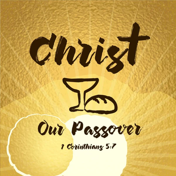 Cristo nosso túmulo Páscoa passover celebrando lettering cartão —  Vetores de Stock
