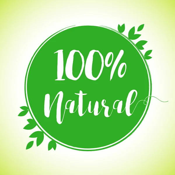 Design ecologico del prodotto naturale al 100% — Vettoriale Stock