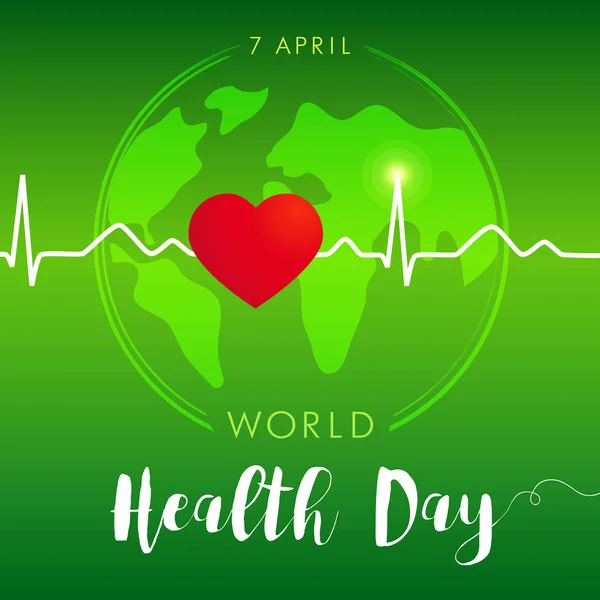 Tarjeta verde del Día Mundial de la Salud — Vector de stock