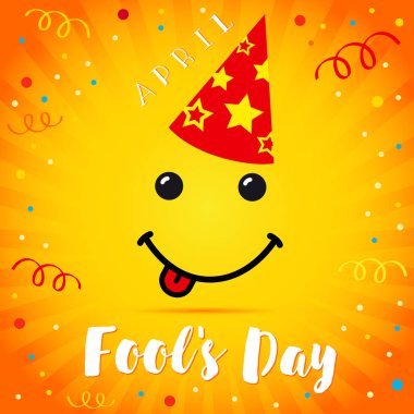 Nisan Fools Day bir gülümseme şenlikli kap kart
