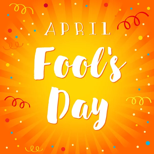 April Fools Day lettering card — Stock Vector