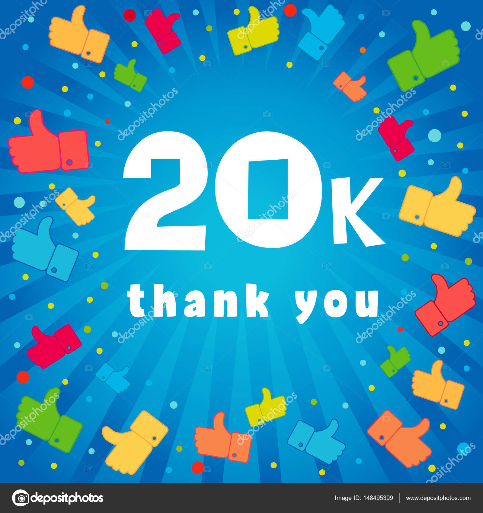 20k thank you banner stock vector koltukov alek 148495399