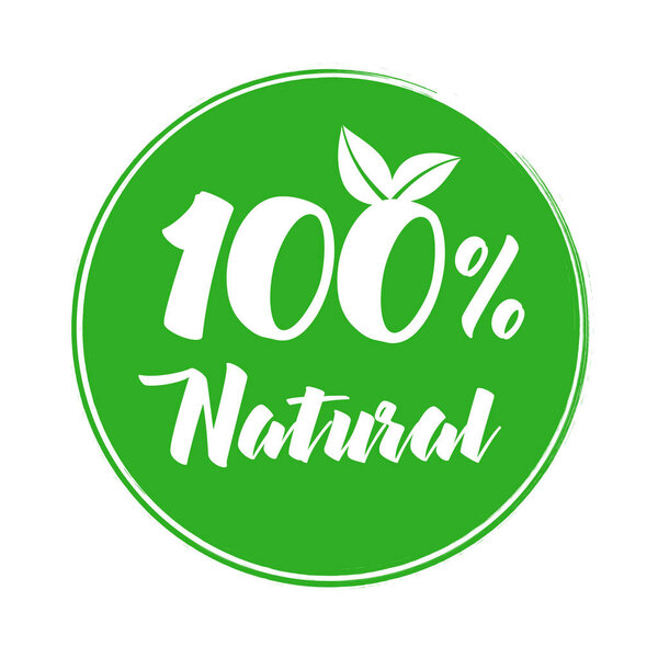 100% natural product label