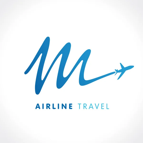 Logo společnosti cestovní písmeno M — Stockový vektor