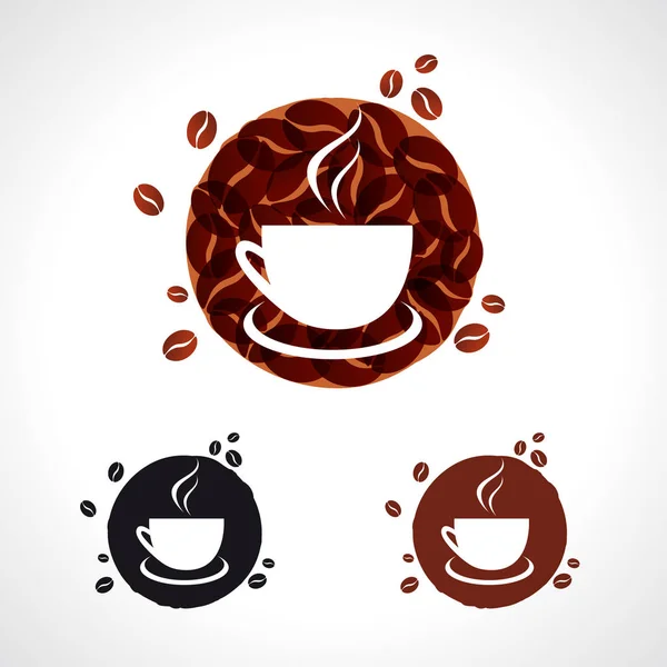 Koffiekopje café pictogrammen — Stockvector