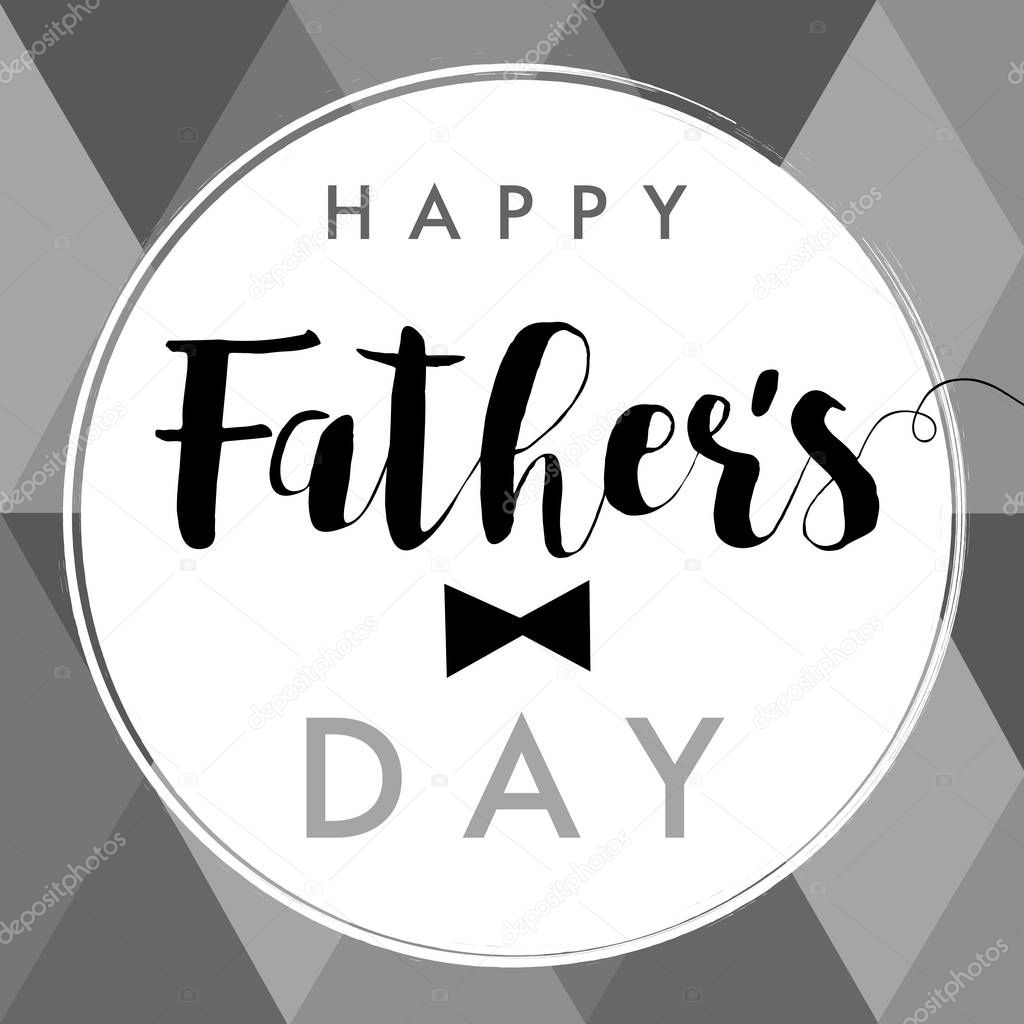 Happy Fathers Day calligraphy gray banner