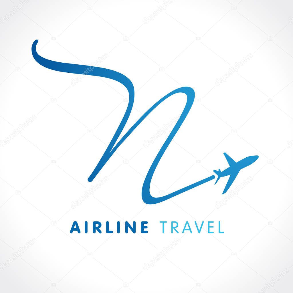 N letter travel company logo