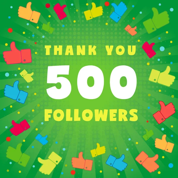 Thank you 500 followers card — Stock Vector