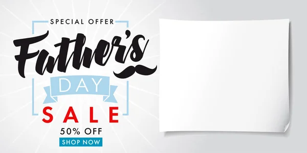 Ημέρα του πατέρα ειδική προσφορά πώλησης banner φως — Διανυσματικό Αρχείο