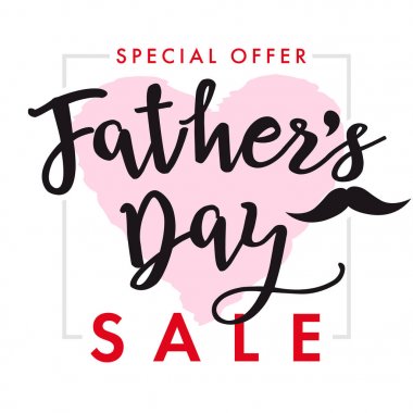 Babalar günü satış harflerle kalp kartı