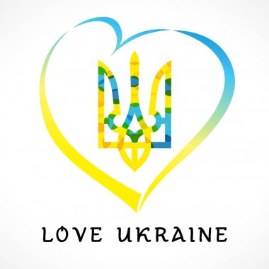 Love Ukraine emblem colored clipart