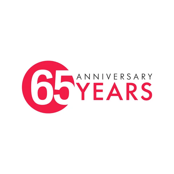 Logo rond 65 ans . — Image vectorielle