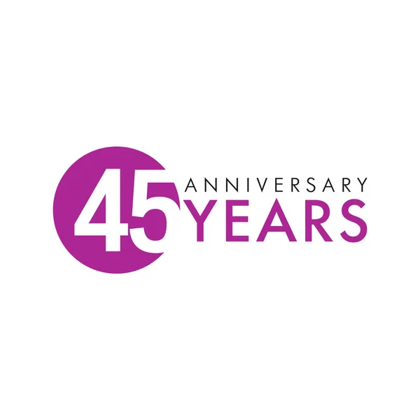 45 Jahre altes rundes Logo. — Stockvektor