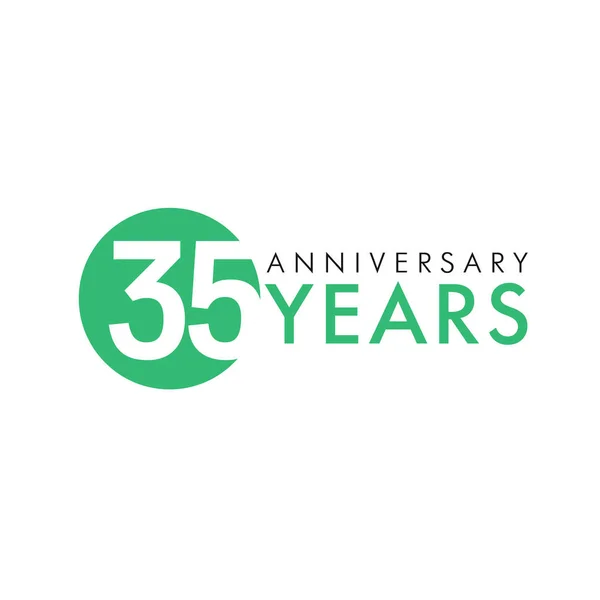 35 let kulaté logo. — Stockový vektor