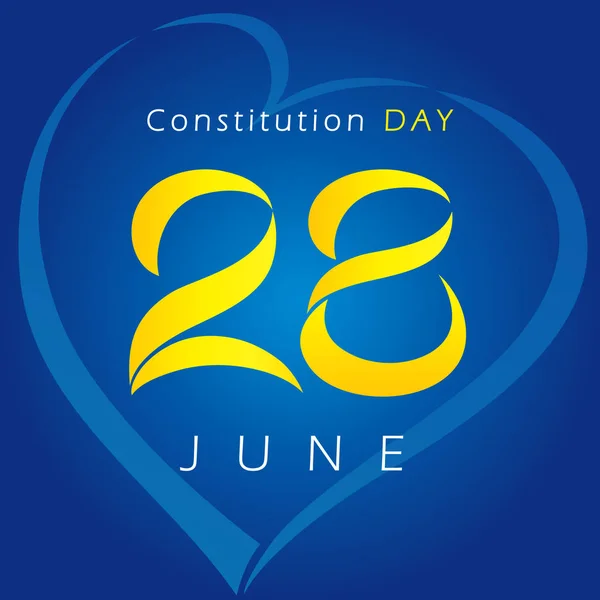 Ukrainian Constitution day vector greetings. — Stock Vector