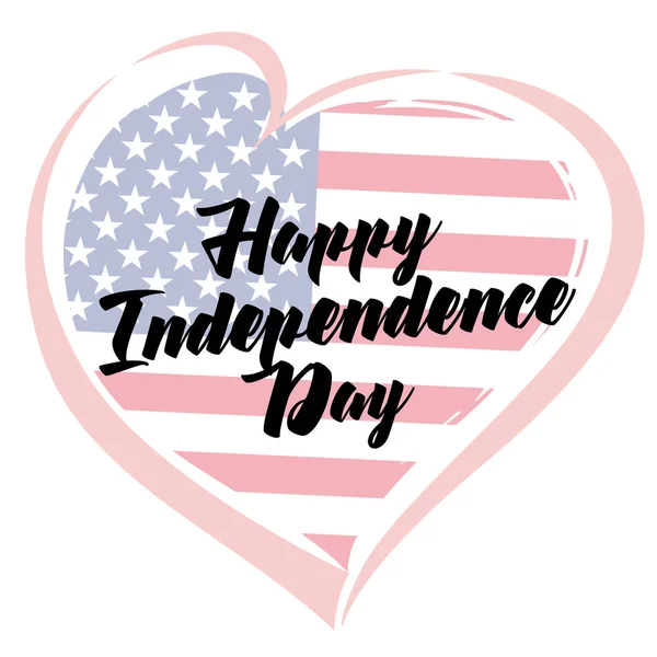 Dia da independência Amor EUA emblema —  Vetores de Stock