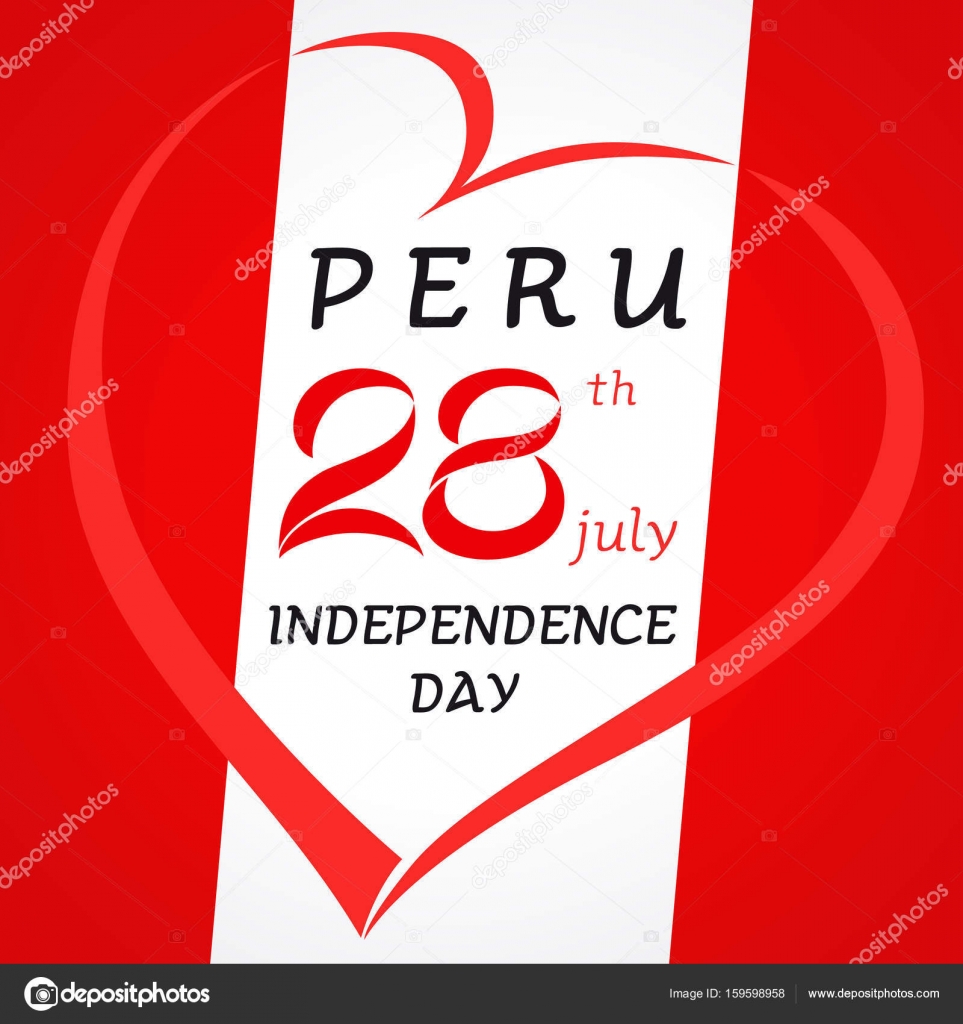 28 de julio Día de la Independencia de Perú Vector de stock 159598958