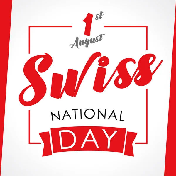 Швейцарський Національний день Вітальна листівка — стоковий вектор