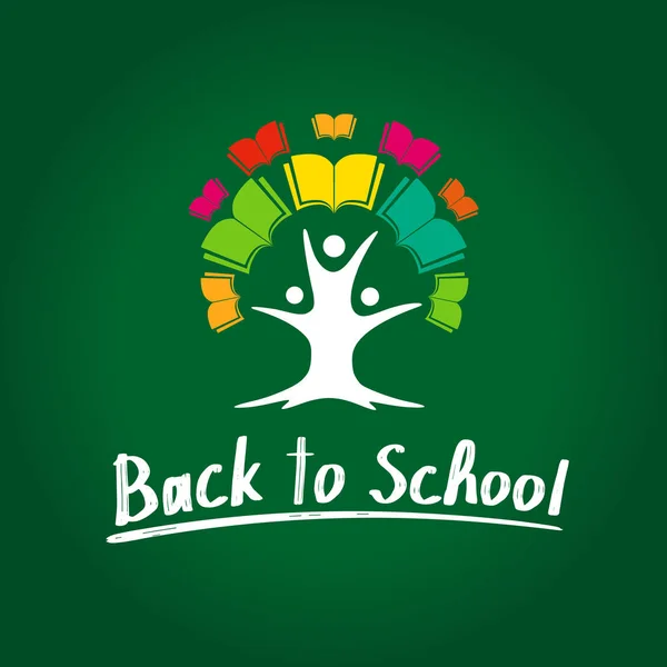 Bannière d'arbre d'éducation de retour à l'école — Image vectorielle