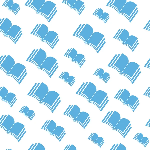 Open book fly blue pattern — Stock Vector