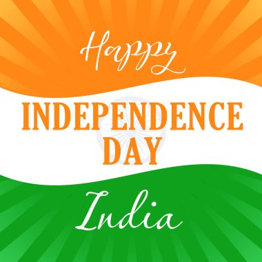 Mutlu Bağımsızlık günü Hindistan bayrağı çizgili ışık