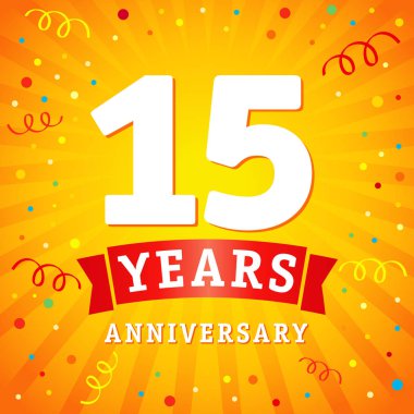 15 yıl yıldönümü logo kutlama kartı