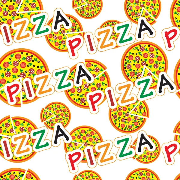 피자 슬라이스 배경 패턴 — 스톡 벡터