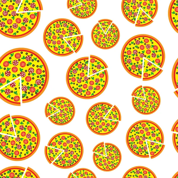 Pizza slice background pattern — Stock Vector