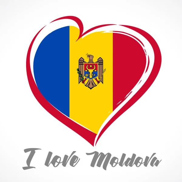 stock vector Love Moldova emblem colored