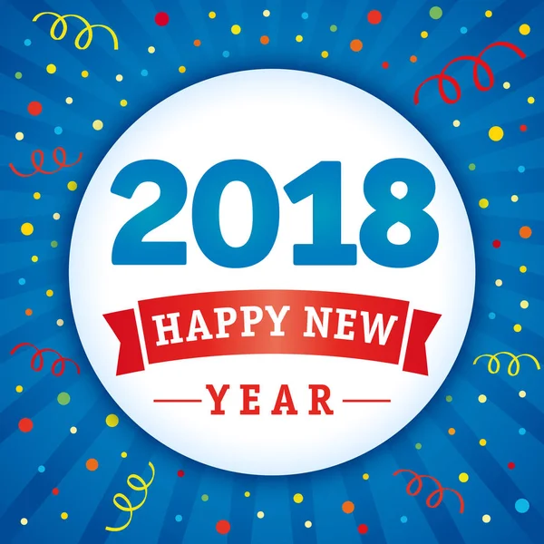 Pohlednice z dovolené konfety 2018 šťastný nový rok — Stockový vektor