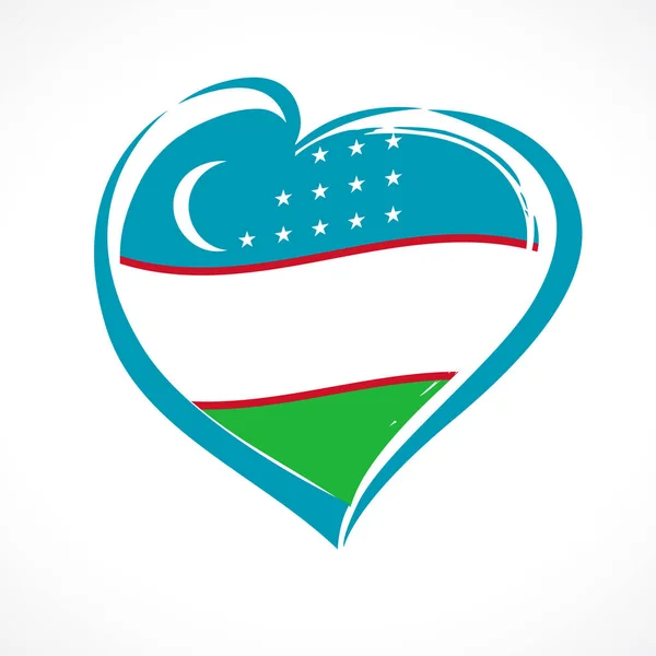 Kärlek Uzbekistan emblem färgade — Stock vektor