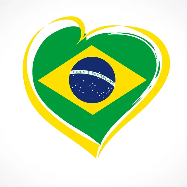 ブラジルのエンブレムの色が大好き — ストックベクタ