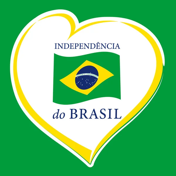 Amor Brasil Independencia emblema del día de color — Vector de stock