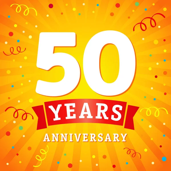 Carte de célébration du logo 50 ans — Image vectorielle