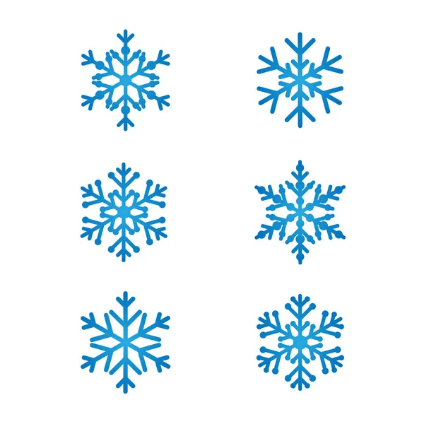 Сніжинки лінії мистецтва набір синього кольору — стоковий вектор